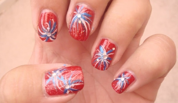 Fireworks Nail Art Designs