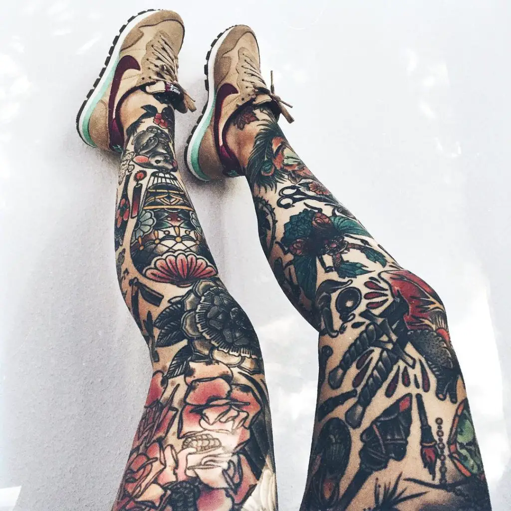 17 Amazing Leg Sleeve Tattoos for Females – SheIdeas