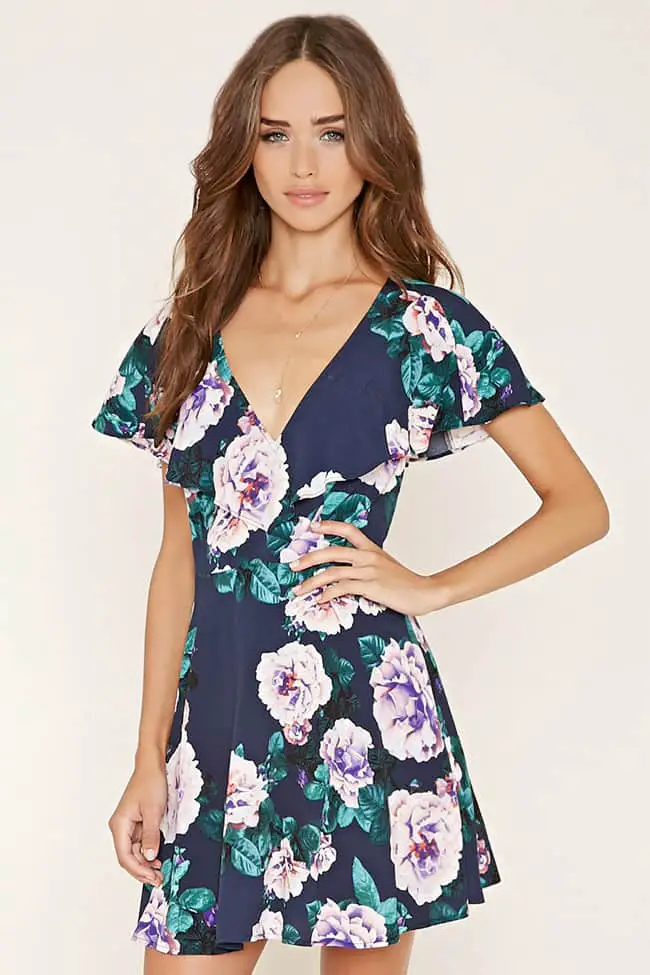 Stylish Flounced Floral Print Dress Ideas