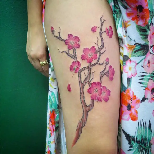 25+ Unique and Beautiful Cherry Blossom Tattoo Designs SheIdeas