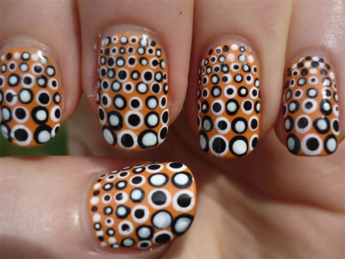 Red and Gold Polka Dot Nail Design - wide 9