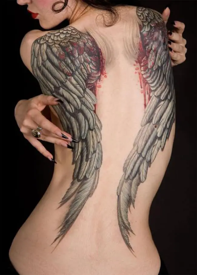 Awesome Angel Wing Tattoos for Women Back