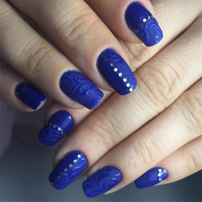 Awesome Blue Nail Designs for Long Nails