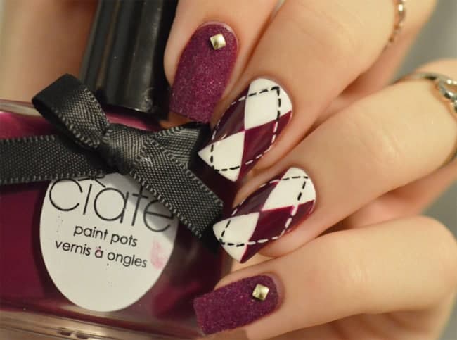 Maroon Nail Art Designs