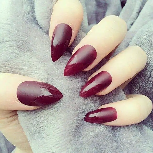 Easy Maroon Stiletto Nails Designs for Women