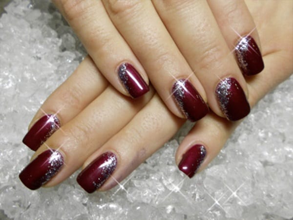 Fresh New Year Maroon Nail Art Designs for Girls