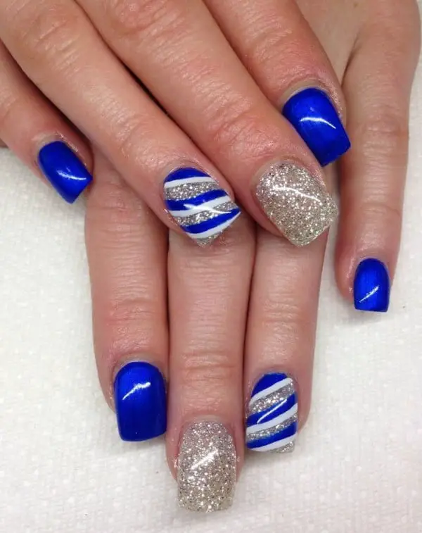 Latest Blue Acrylic Nail Art Pictures 2016