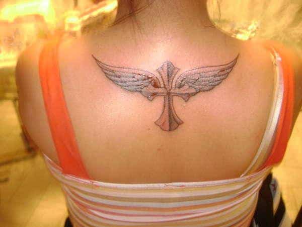 Outstanding Angel Wings Cross Tattoos for Easter