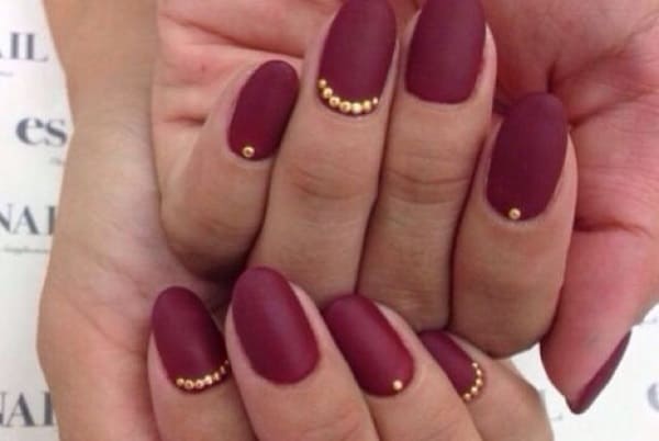 Simple Maroon Nail Designs for Party 2016-17