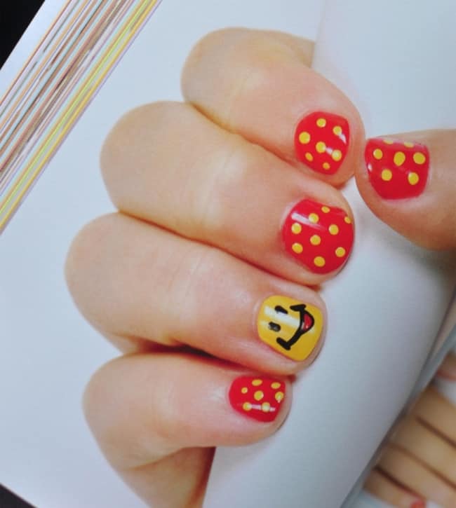 amazing-yellow-and-red-nail-design-trend-for-kid-girls