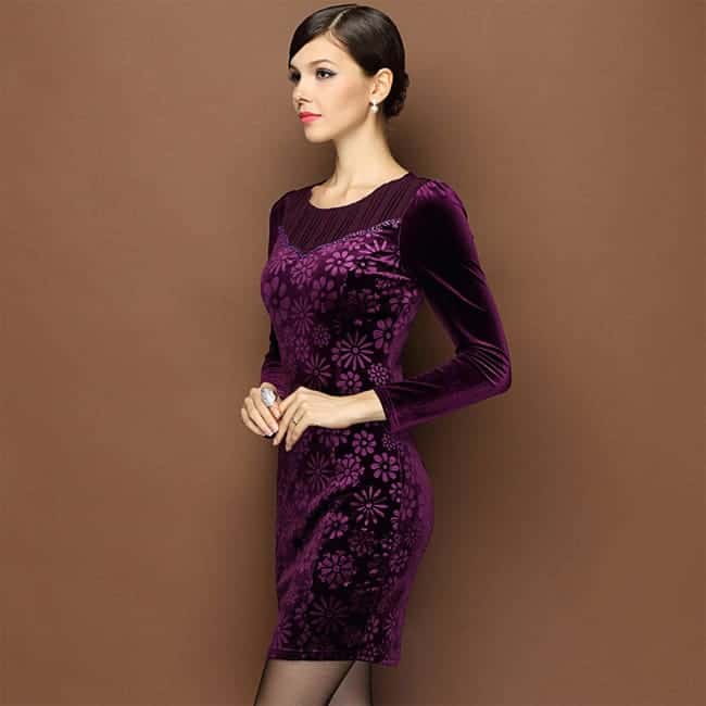 best-flower-print-luxury-purple-winter-dresses-2017