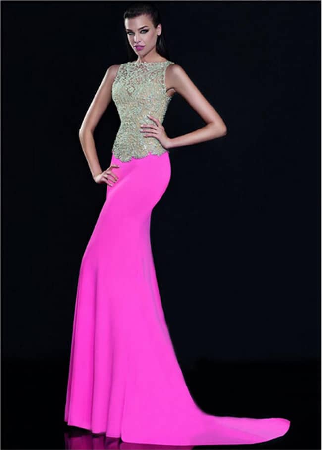 Cool Chiffon Pink Evening Jewel Beads Dresses