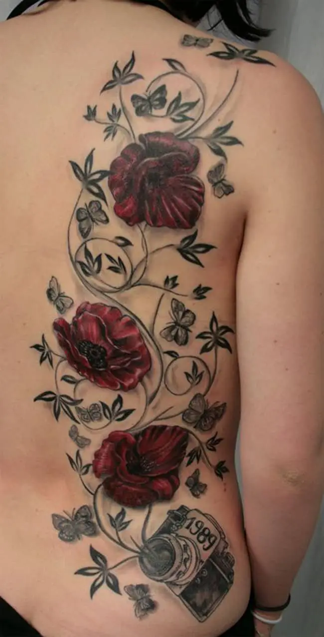 one-side-of-back-flower-tattoo-design-pictures