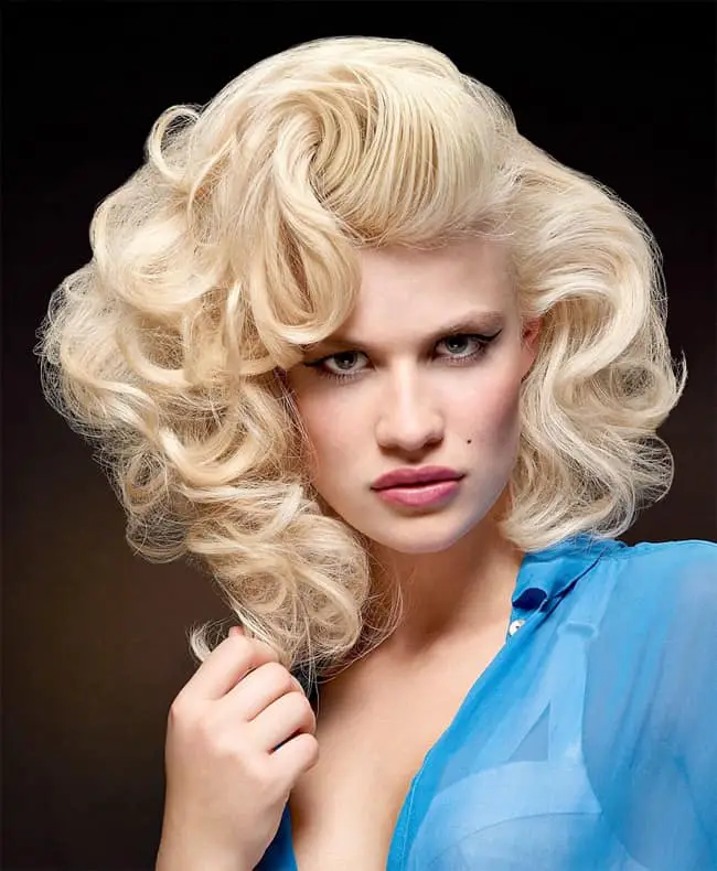 trendy-blonde-vintage-hairstyle-with-curls-for-ladies