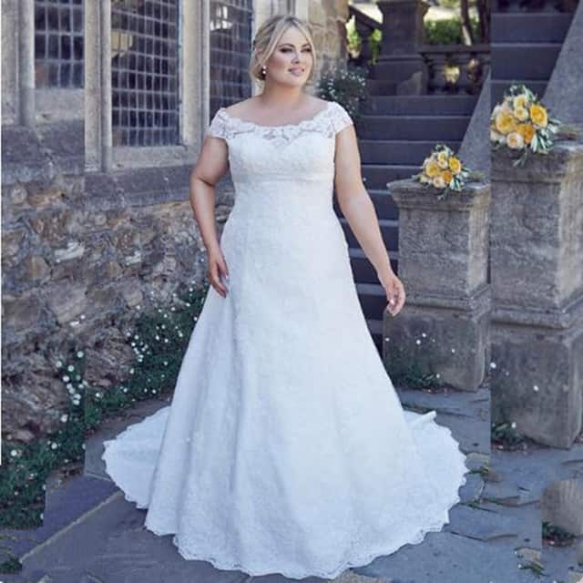 cool-plus-size-scoop-neckline-wedding-a-line-dresses-2016-17