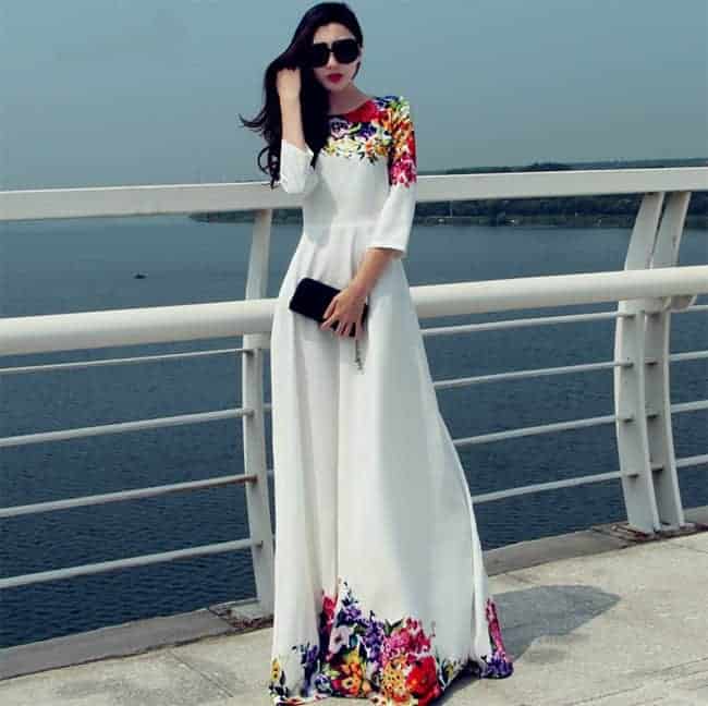 fancy-three-quarter-sleeve-maxi-dress-designs