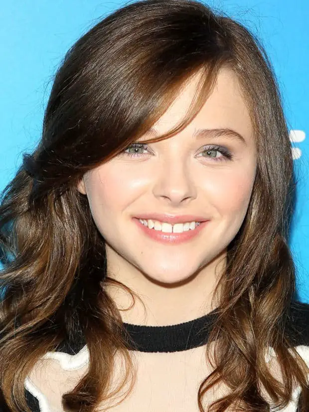 Chloe Moretz Inverted Long Wavy Hairstyles For Triangle Face 