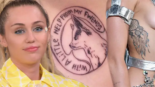 Top 10 Celebrity Miley Cyrus Tattoos Pictures - SheIdeas