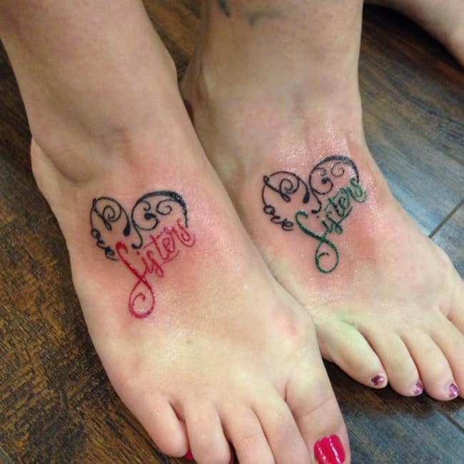 feet-sister-tattoo-design-pictures-with-nails-polish