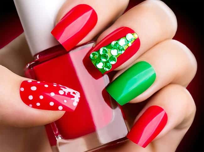 Green and Red Nail Art for Beginners - wide 8