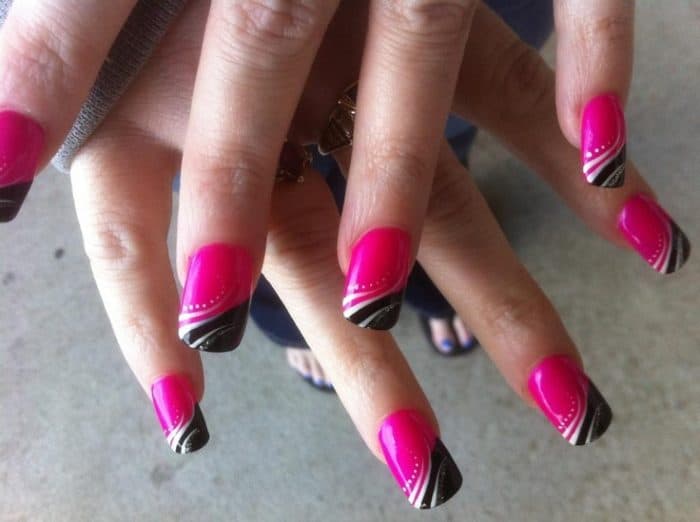 hot pink nail designs