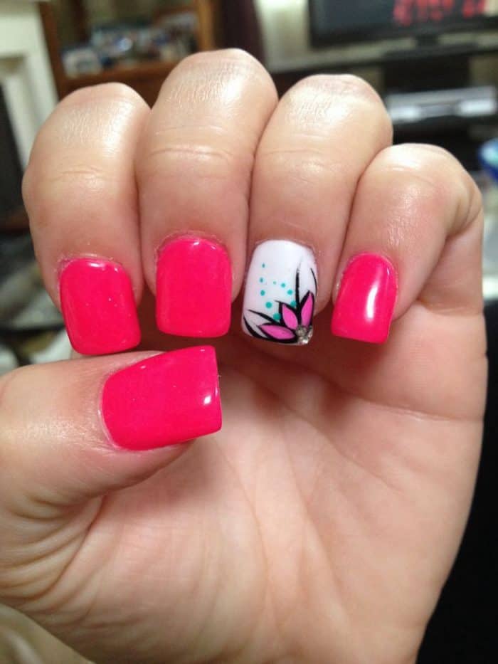 hot pink nail designs