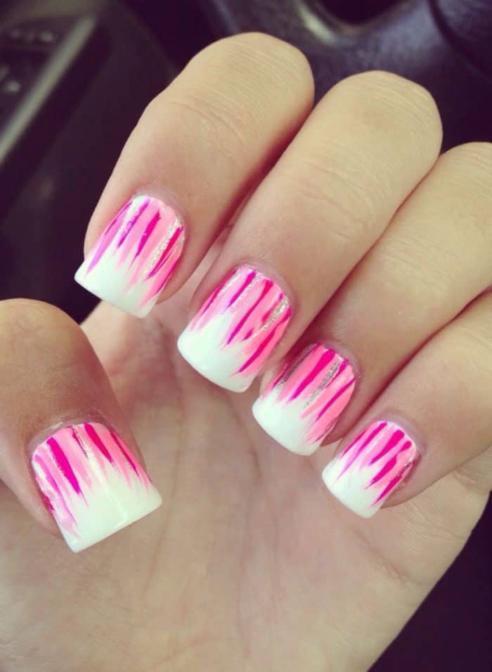 hot pink nail designs