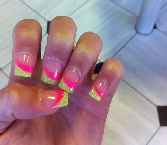 Hot Pink and Lime Green Nail Designs SheIdeas