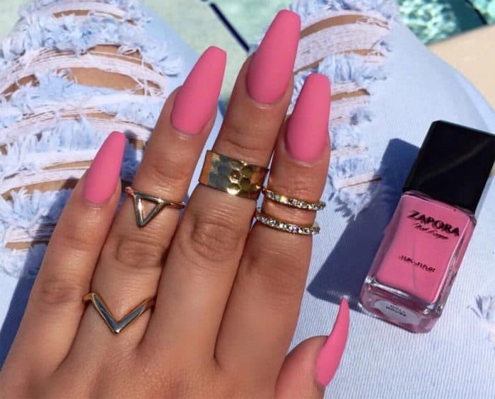 hot pink nail designs