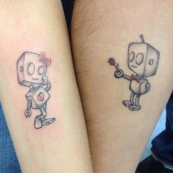 cute robots tattoos