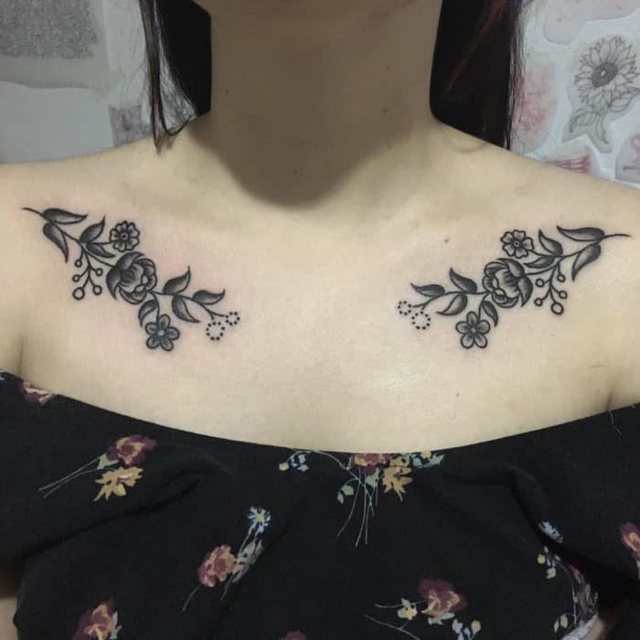 collar bone tattoo designs