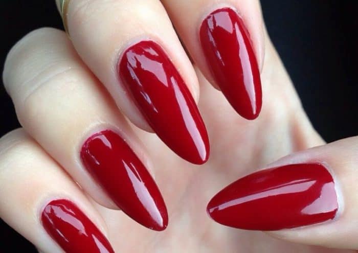 Red and Gold Almond Shaped Nail Art - wide 8