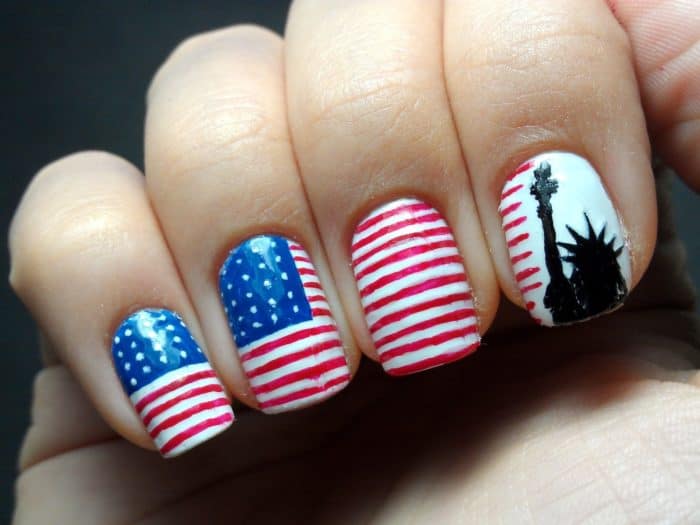 USA Flag Nail Wraps - wide 1