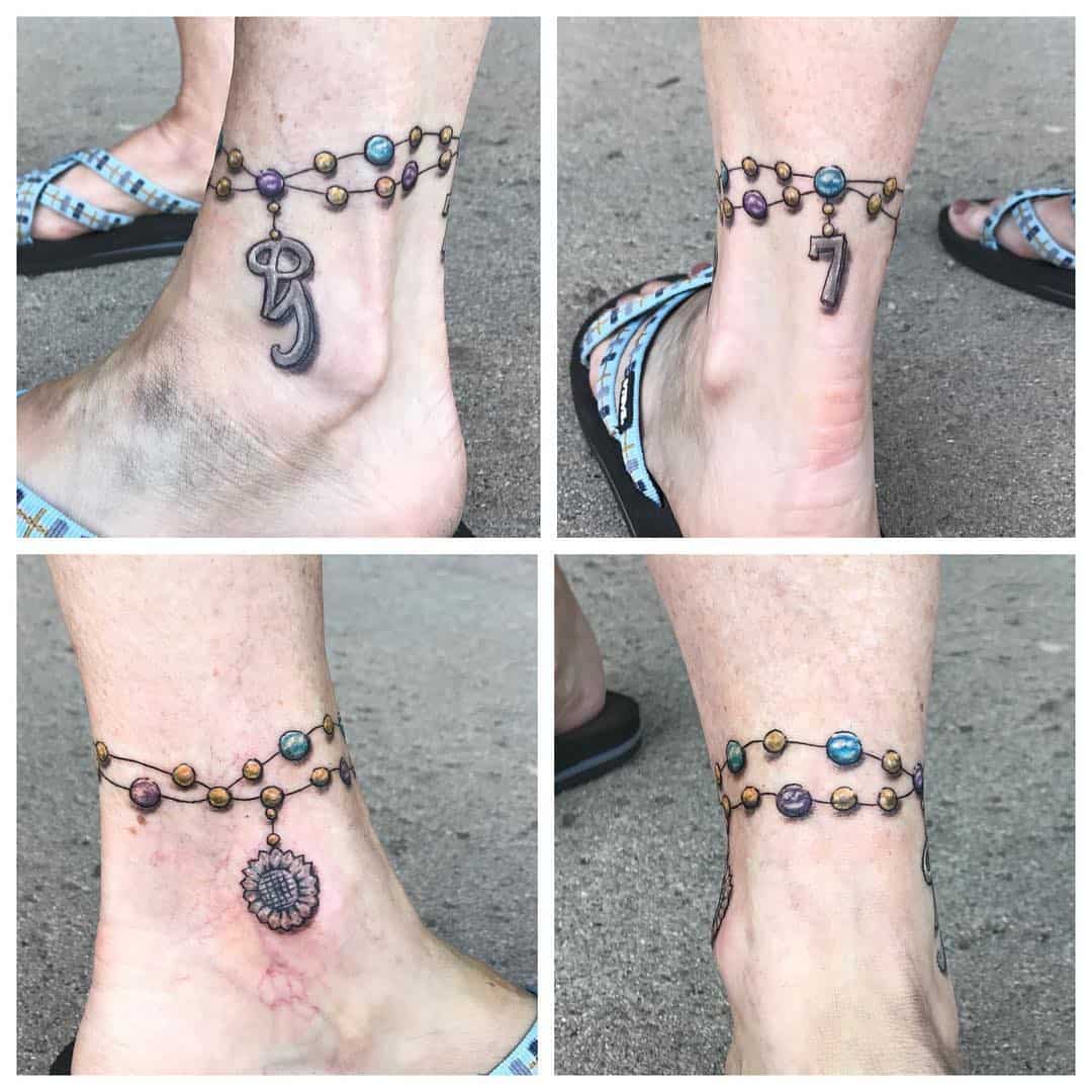 50 Remarkable Ankle Bracelet Tattoo Designs [2020 ] SheIdeas