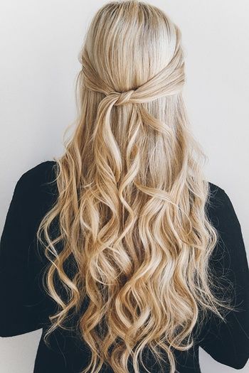 office hairstyle with knotted half updo