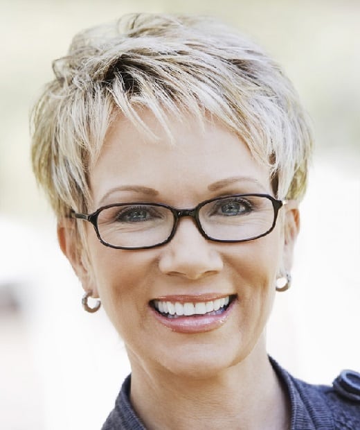 pixie cut for women with glass