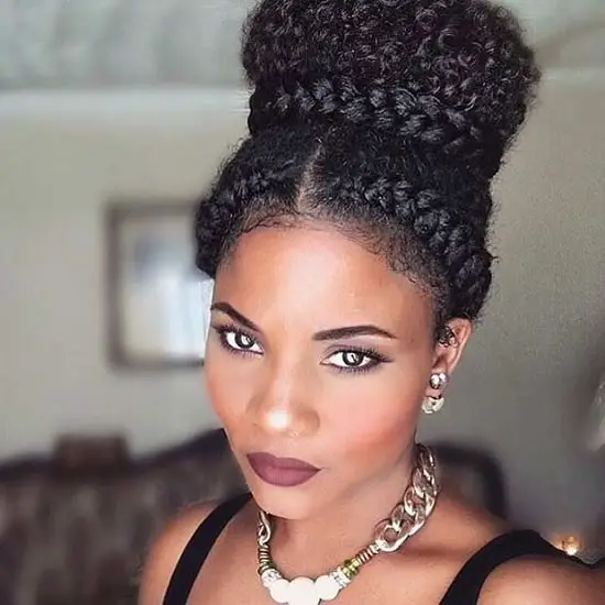 black braided updo hairstyles