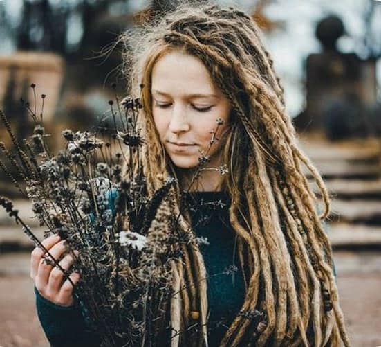 dreadlock in long hair