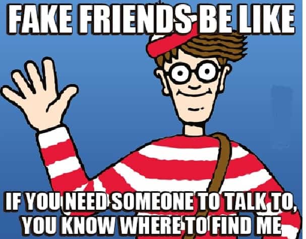 meme about fake freind