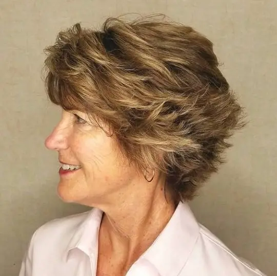 thick hair choppy hairstyles for over 60