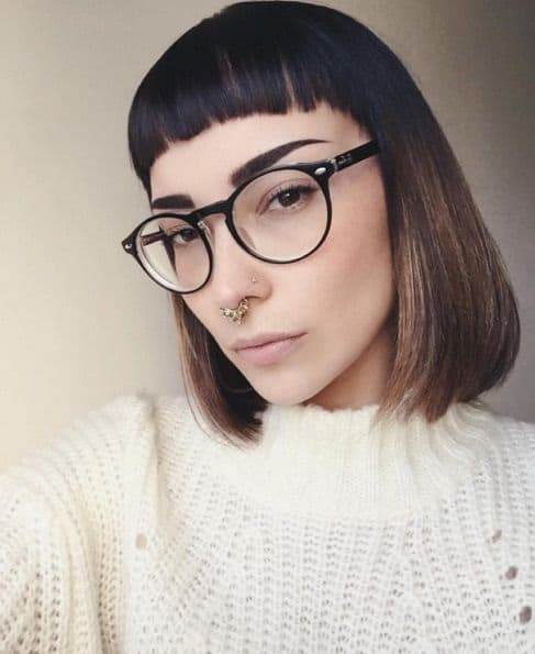 baby bangs with glasses combo for girls