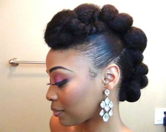 faux hawk bun for kenyan women