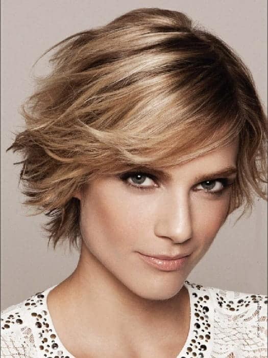 caramel brown ombre pixie cut