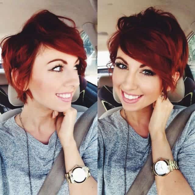 red ombre pixie cut for women