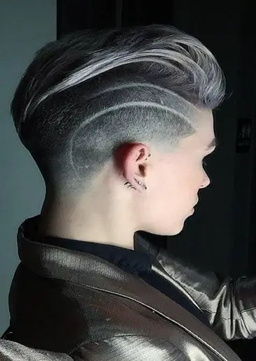 Shaved Side with Hard Lines Design