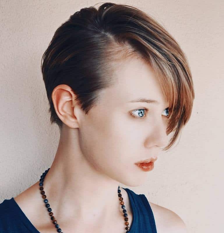 short asymmetrical pixie for women