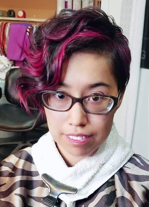 asymmetrical pixie for short curly hair