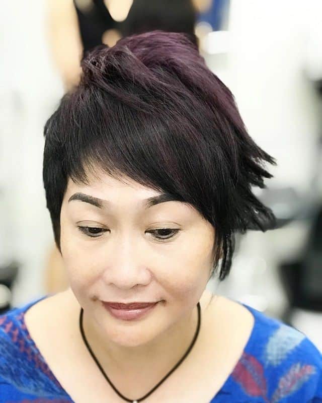 short asymmetrical pixie for women