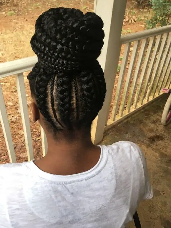 braided bun hairstyle for swimming