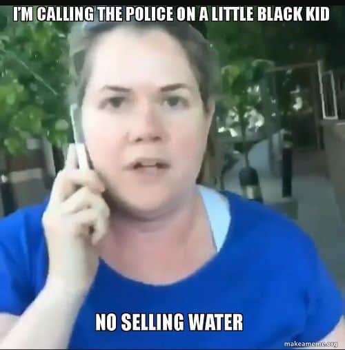 woman calling police meme 